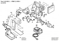 Bosch 0 603 933 603 Pbm 7,2 Ves-1 Cordless Drill 7.2 V / Eu Spare Parts